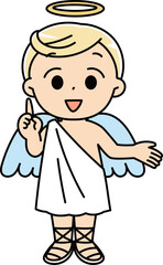 説明をしている天使