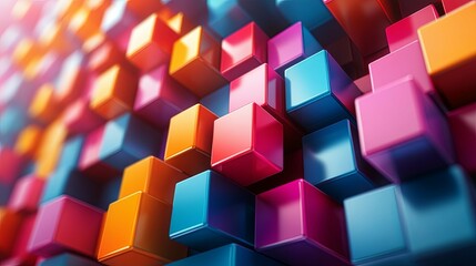 Obraz premium Colorful Glossy Cubes Abstract Background