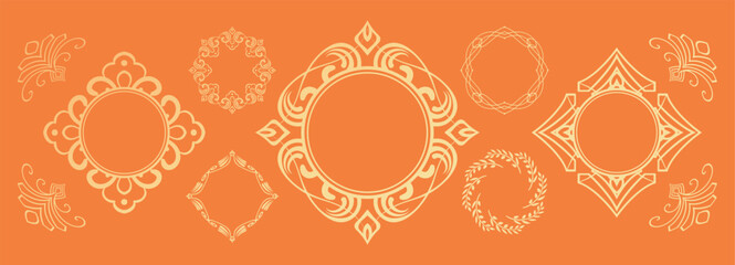 ハロウィンモチーフのデザイン素材セット