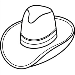 Cowboy hat vector line art type silhouette