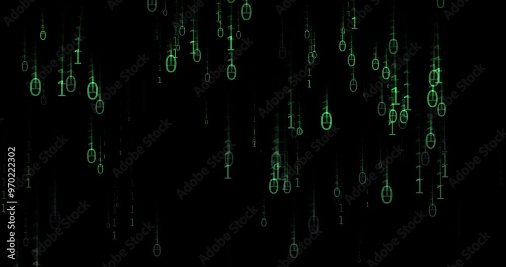 Wall mural Cybersecurity, coding and hologram for future on dark background, software programming and server. Algorithm code, data stream or information technology for digital transformation of security system