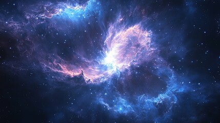 Obraz premium A vibrant nebula with swirling gas and stars