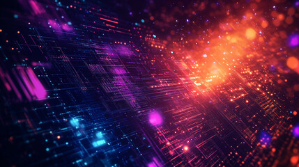 Obraz premium Digital background, can be used in the description of network abilities, technological processes, digital storages, science, education,.