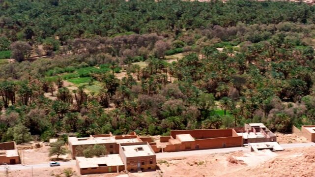 Ziz Valley In Morocco: One Of The Largest Oases In The World. The valley is crossed by the river with the same name (River Ziz Ghriss or Oued Ziz Ghriss)