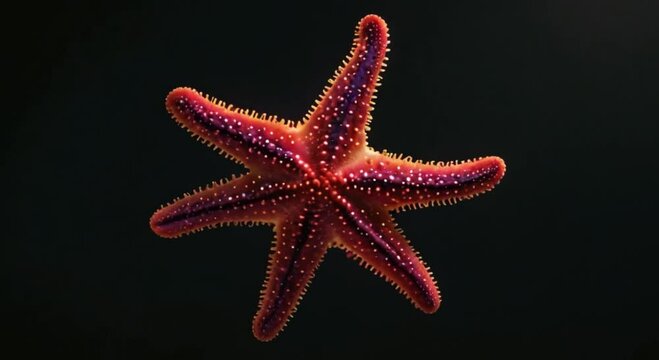 isolated starfish on black background