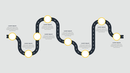 Roadmap Infographic with 8 steps process