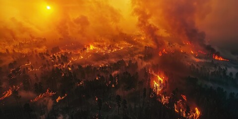 Devastating wildfire captured from a bird s perspective