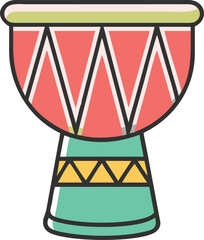 Djembe drum line art type vector illustration 