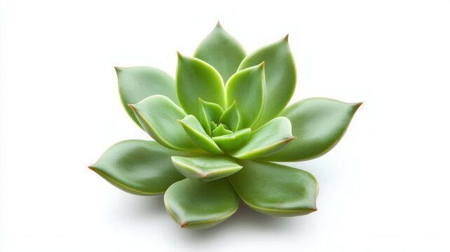 A green plant with a single leaf