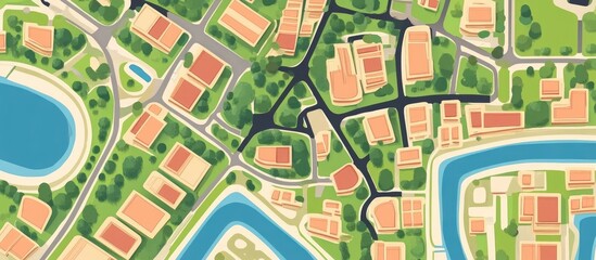 Obraz premium Flat design map representation of an urban area