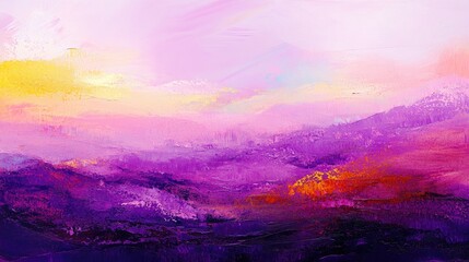 Vibrant abstract landscape artwork with a contemporary purple theme Ideal for use as a textured painting backdrop