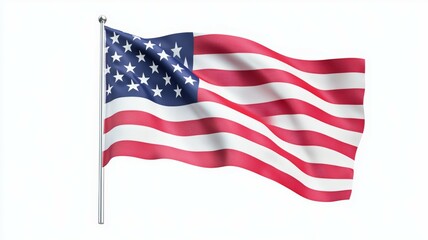 Fototapeta premium A large American flag is waving in the wind