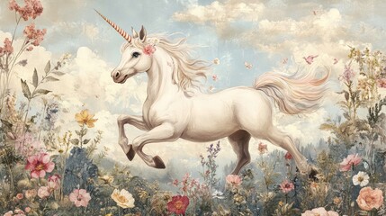 Charming unicorn illustrations designed for children s photo wallpapers frescoes and murals Perfect for adding a whimsical touch to any space