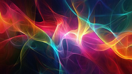 Obraz premium Vibrant fractal design featuring colorful lines An artistic representation of dynamic physical processes and spatial fluctuations