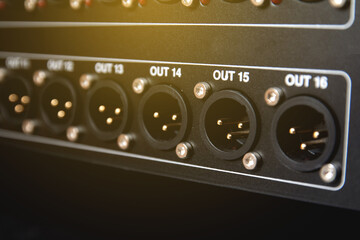 Obraz premium XLR jack of the professional preamplifier channel.