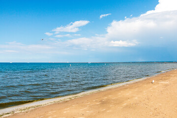 beach and blue sky, Rochester, New York