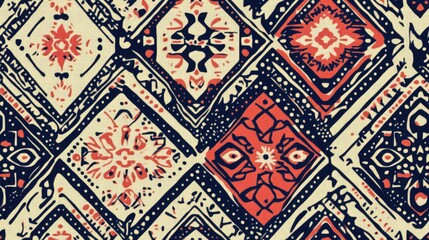 Handcrafted ethnic ornament seamless pattern for design purposes