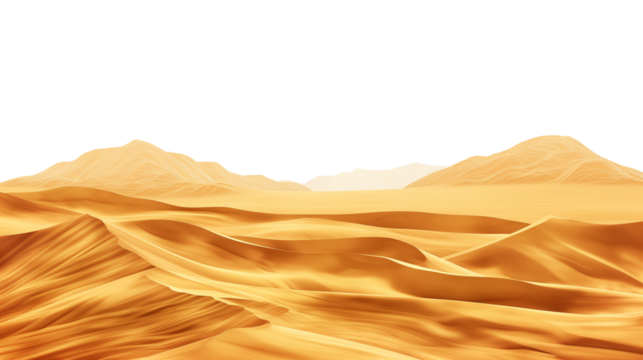 landscape in the desert isolated on transparent white background, clipping path