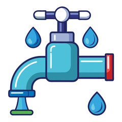 Faucet water vector illustration