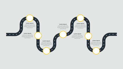 Roadmap Infographic with 7 steps process
