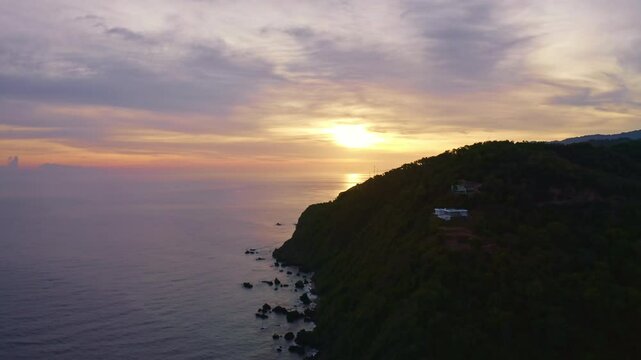 Beautiful and colorful sunrise at the Caribbean beach. La Guaira state, Venezuela