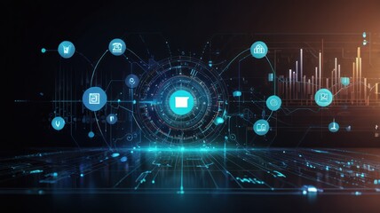Obraz premium Digital Network Connection Concept