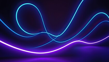 Futuristic blue and purple dark background. Colored music wave. Big data. Technology or Science Banner. 3D rendering 616
