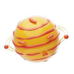 3D Mystical Orbit Planet. 3D Icon