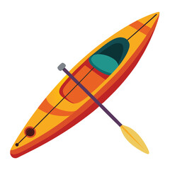 Kayak with paddle.Vector illustration isolated on a white background