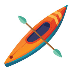 Kayak with paddle.Vector illustration isolated on a white background