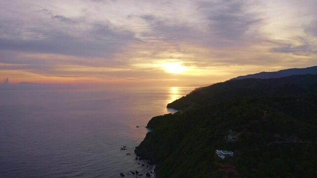 Beautiful and colorful sunrise at the Caribbean beach. La Guaira state, Venezuela