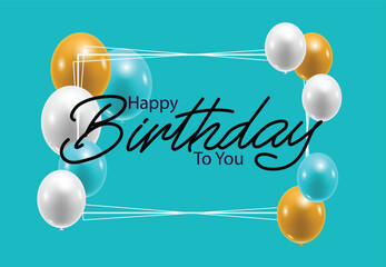 Happy birthday vector transparent background. colorful happy birthday border frame with confetti
