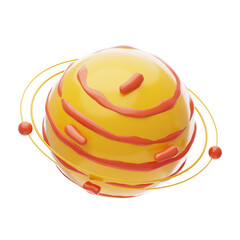 3D Mystical Orbit Planet. 3D Icon