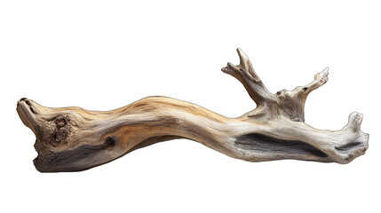 Naklejka premium Driftwood log, isolated on white background