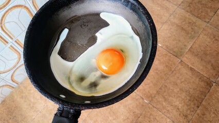 fried egg in a pan