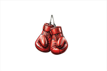  Boxing gloves Vector on white background. Beautiful isolated hanging Boxing Gloves Vector Art Illustration.