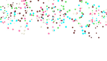 illustrations of ice cream topping on transparency background, PNG, sweets, confetti, decorations, frame, border, backgrounds,