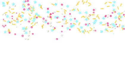 illustrations of ice cream topping on transparency background, PNG, sweets, confetti, decorations, frame, border, backgrounds,