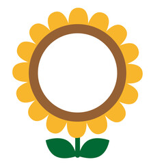 向日葵のシンプルで可愛いフレーム