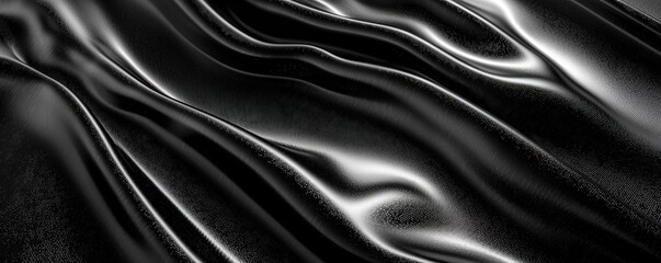 Obraz premium Glossy black texture with abstract smooth surfaces, exuding a high-end, modern aesthetic with refined shine.