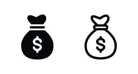 money bag icon vector. money bag symbol vector