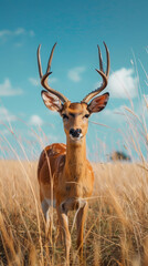 Obraz premium close-up of deer in the savanna. World Wildlife Day