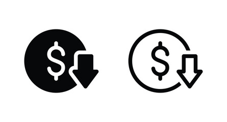 cost reduce icon vector. cost reduce sign icon for web site