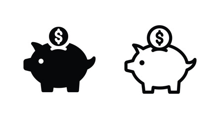 piggy bank icon vector for web site