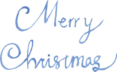 水彩タッチのメリークリスマスの文字のベクターイラスト01