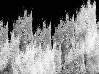 Abstract white spikes rising on black background