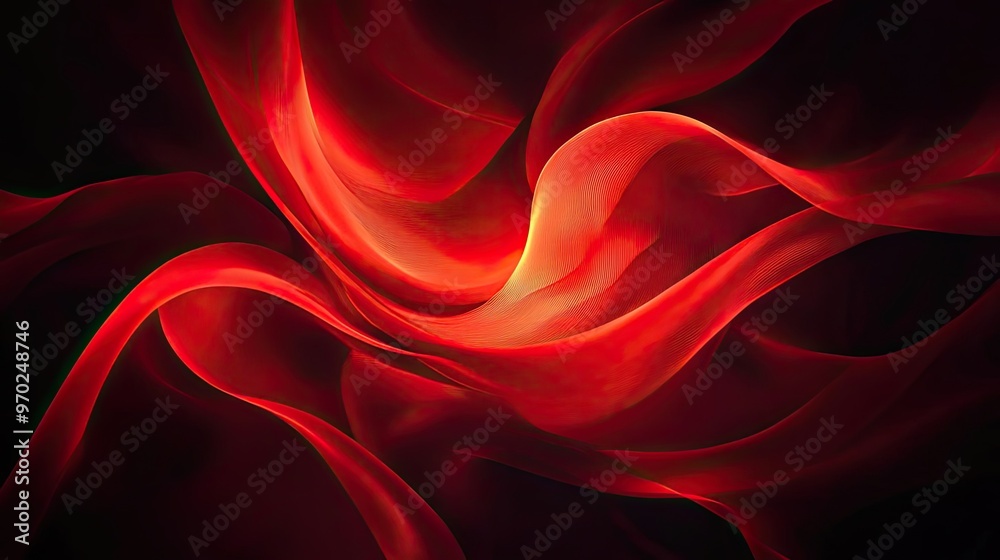 Poster A mesmerizing blend of red and black hues, creating dynamic waves and flowing patterns that evoke emotion and depth.