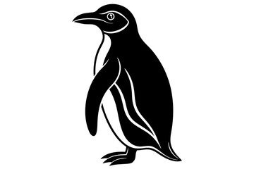 Penguin silhouette vector art .This is an editable and printable vector eps file