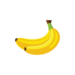banana fruit isolated on white background. Modern minimalist abstract style. Flat 2d design. Vector