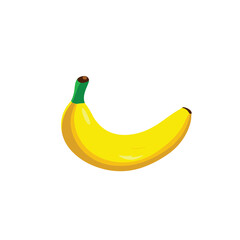 banana fruit isolated on white background. Modern minimalist abstract style. Flat 2d design. Vector